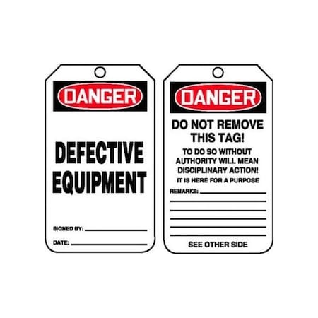 Accuform Plastic, 3 in Width, 0.31 in Height, , 25 PK MDT122LTP